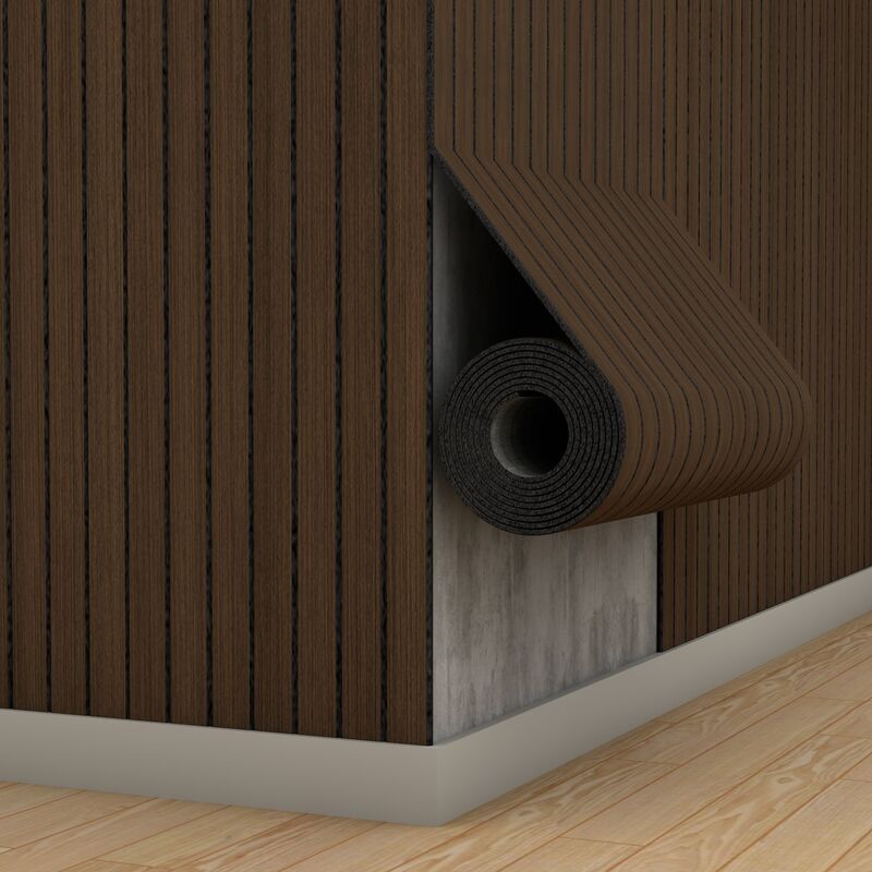 কল্যাণ বাড়ির সাজসজ্জার জন্য IXPE ফোম লেয়ার সহ নরম কাঠের স্ল্যাট ওয়াল প্যানেল